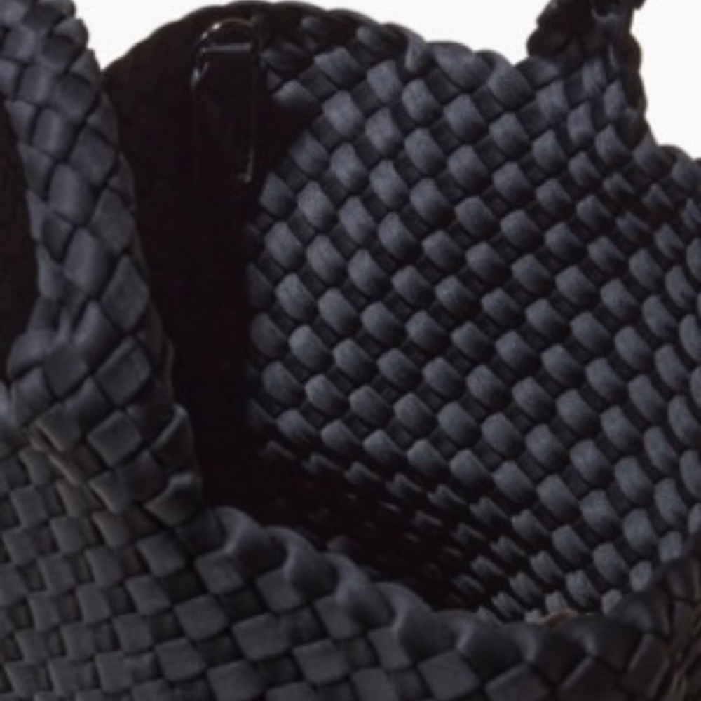 Naghedi St. Barths S Tote Black Woven Neoprene Crossbody Strap Pouch Dust Bag. - Picture 2 of 5